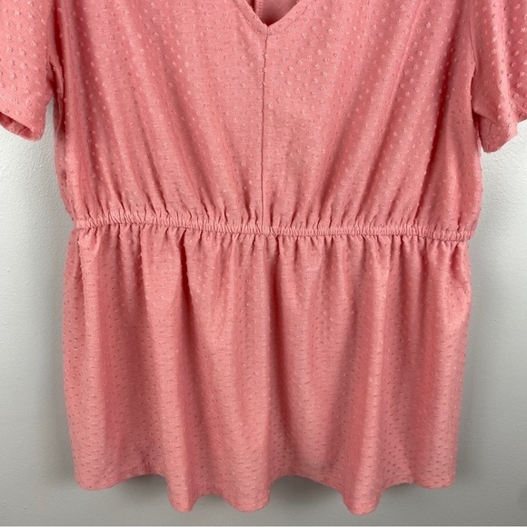 LANE Bryant Peony Swing Flutter-Sleeve Clip Dot Babydoll Top Size 14/16 - Picture 13 of 13